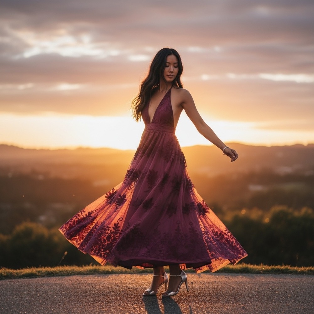 Windsor JR L Floral Velvet Burnout Maxi Dress Burgundy Halter Boho Whimsigoth